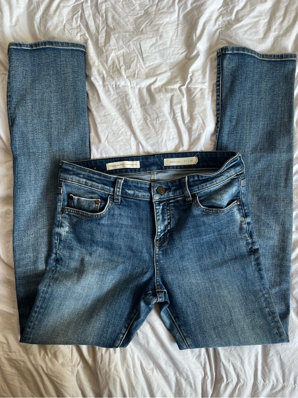 Pilcro and the letterpress Parallel Selvage Mid-Rise Jeans Straight leg Size 29